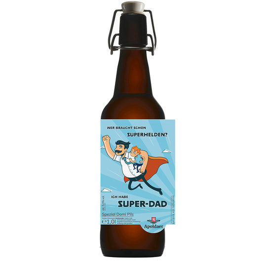 Vatertagsbier Motiv Superheld